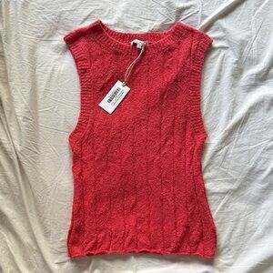 Z supply Red Sleeveless Knit Top